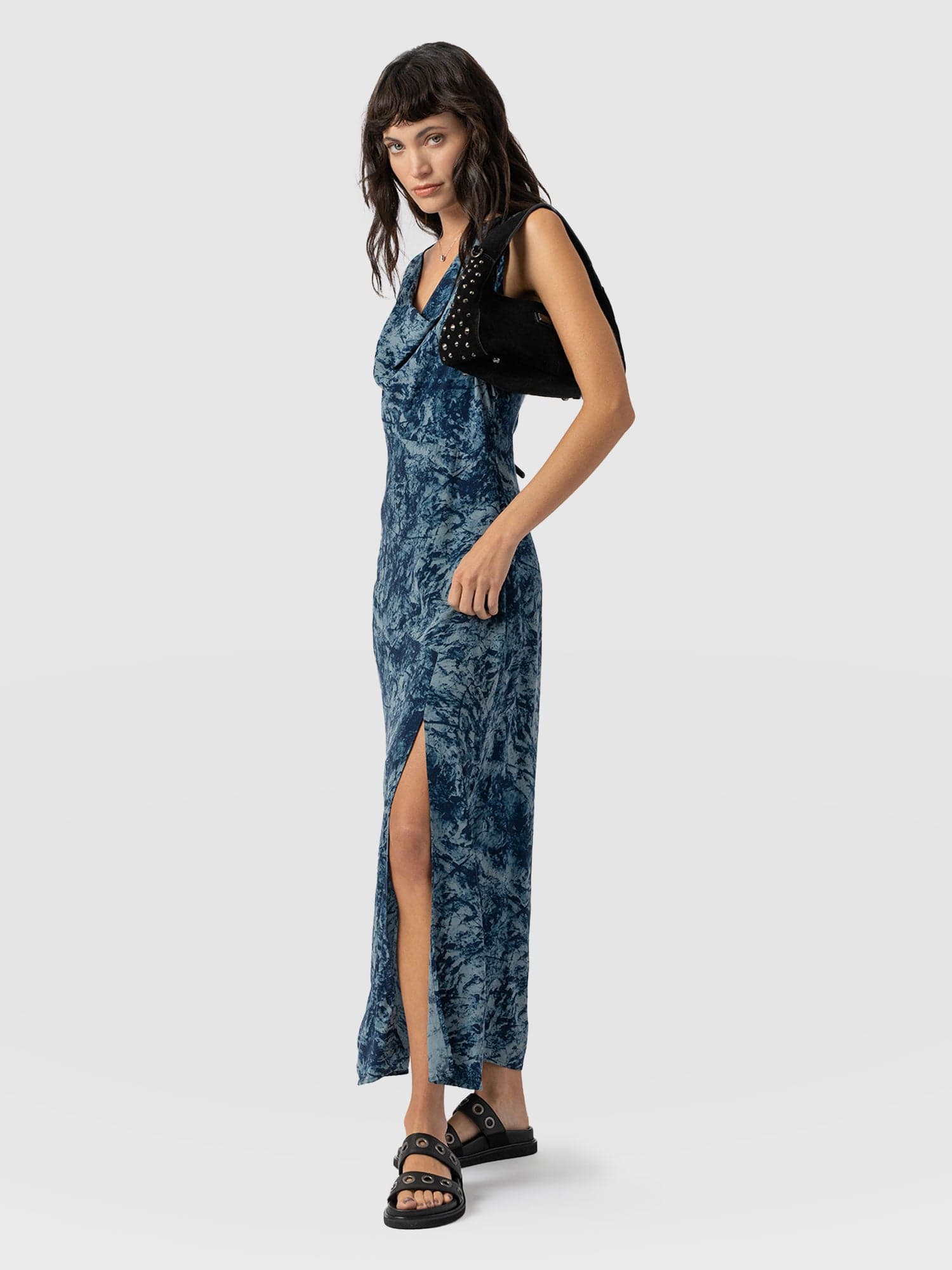Faye Cowl Neck Dress Blue Marble - Women's Dresses | Saint + Sofia® US