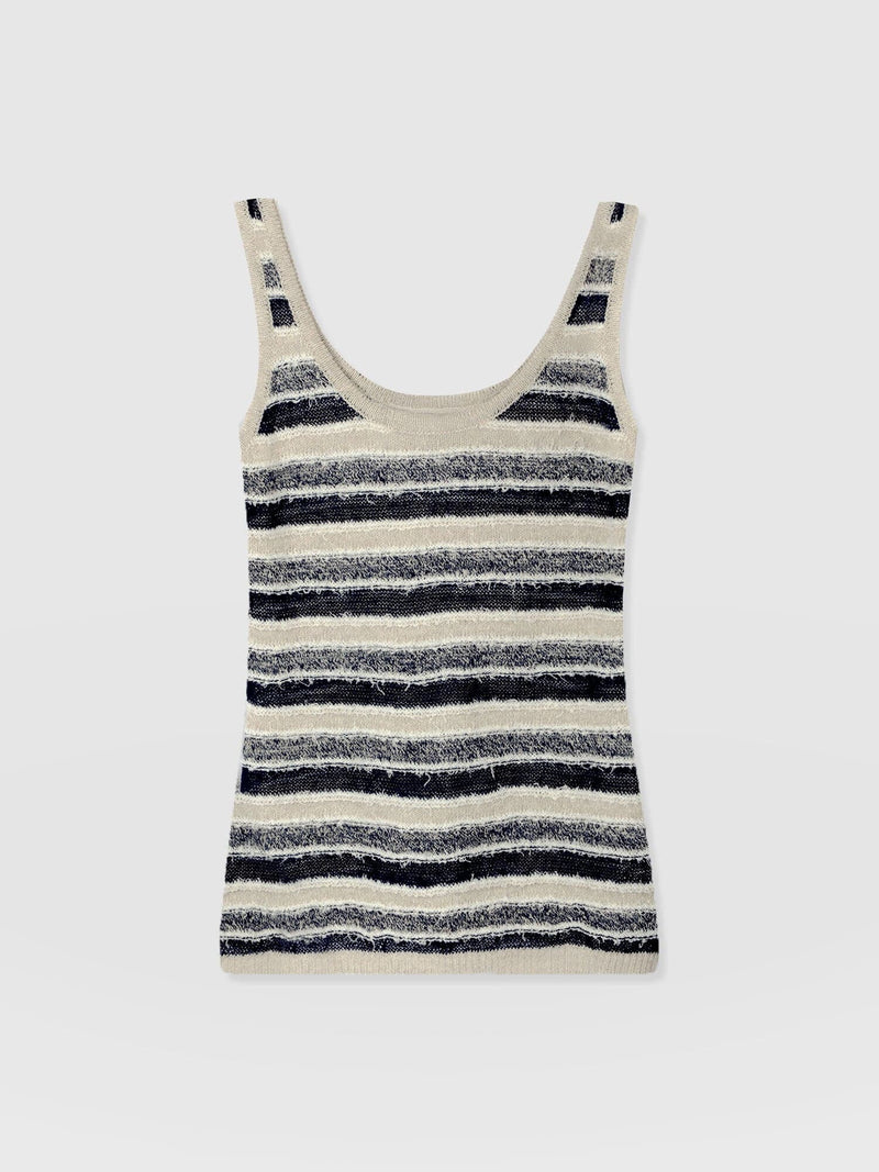 Fearne Knit Cami - Blue Stripe - Women's Tanks | Saint + Sofia® USA