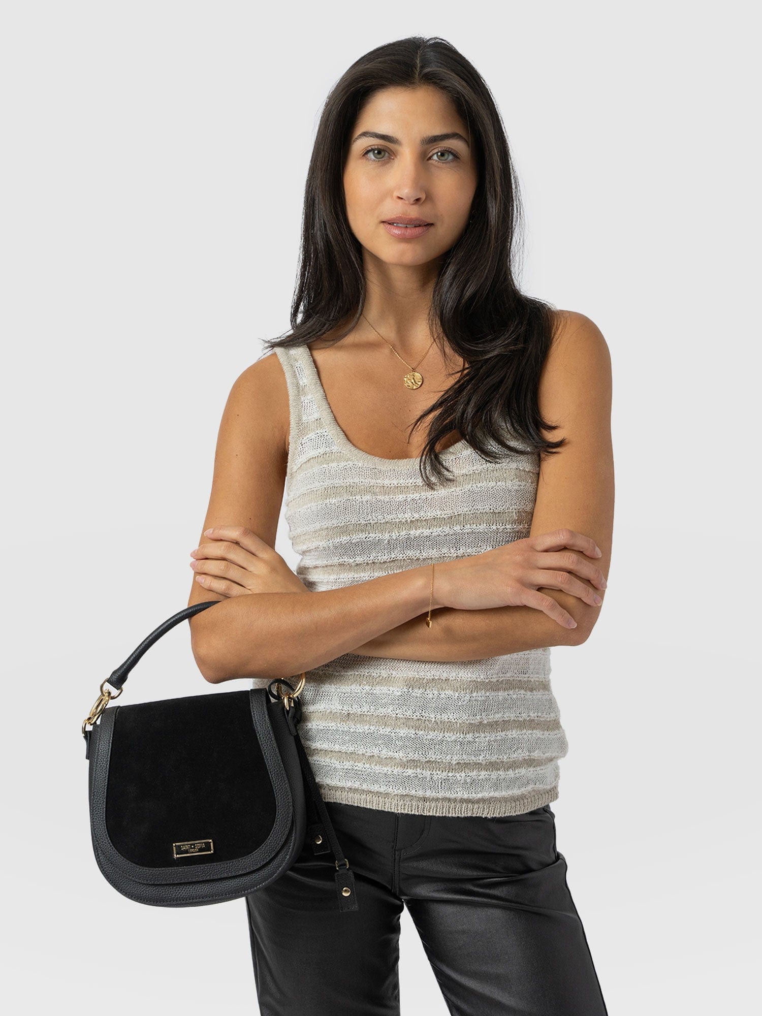 Fearne Knit Cami - Cream Stripe - Women's Tanks | Saint + Sofia® USA