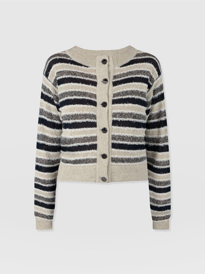 Fearne Knit Cardigan - Blue Stripe - Women's Cardigans | Saint + Sofia® USA
