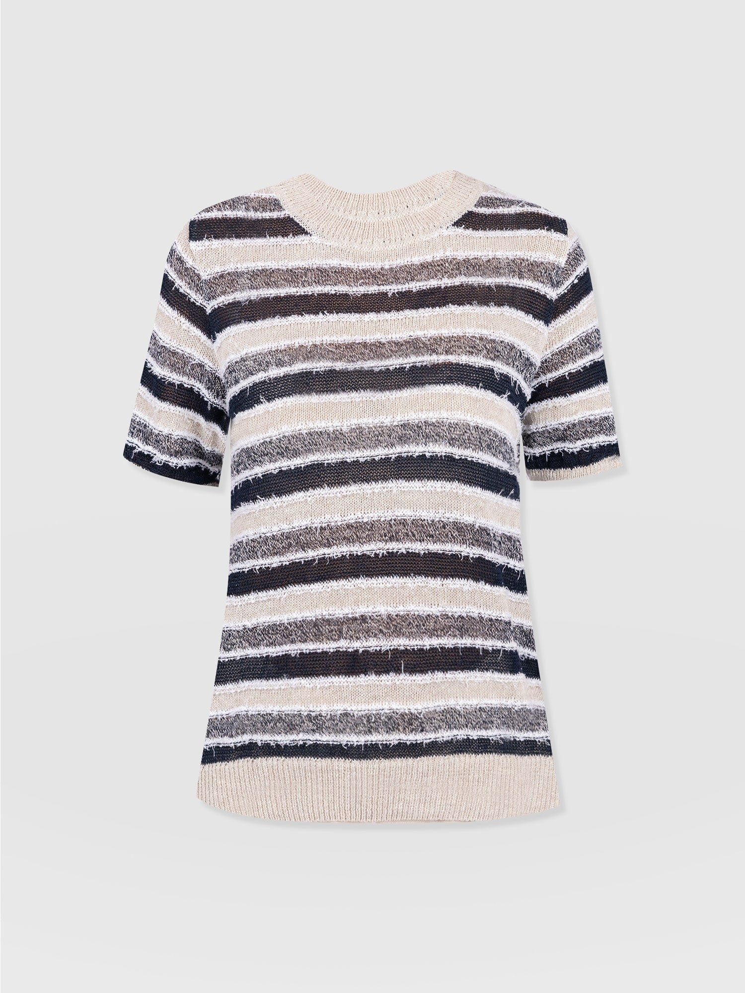 Fearne Knit Tee Blue Stripe - Women's Knitwear | Saint and Sofia® USA