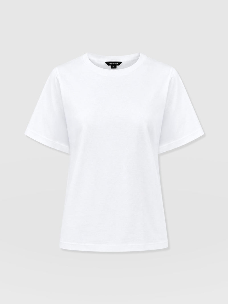 Finsbury Crew Neck Tee White - Women's T-Shirts | Saint and Sofia® USA