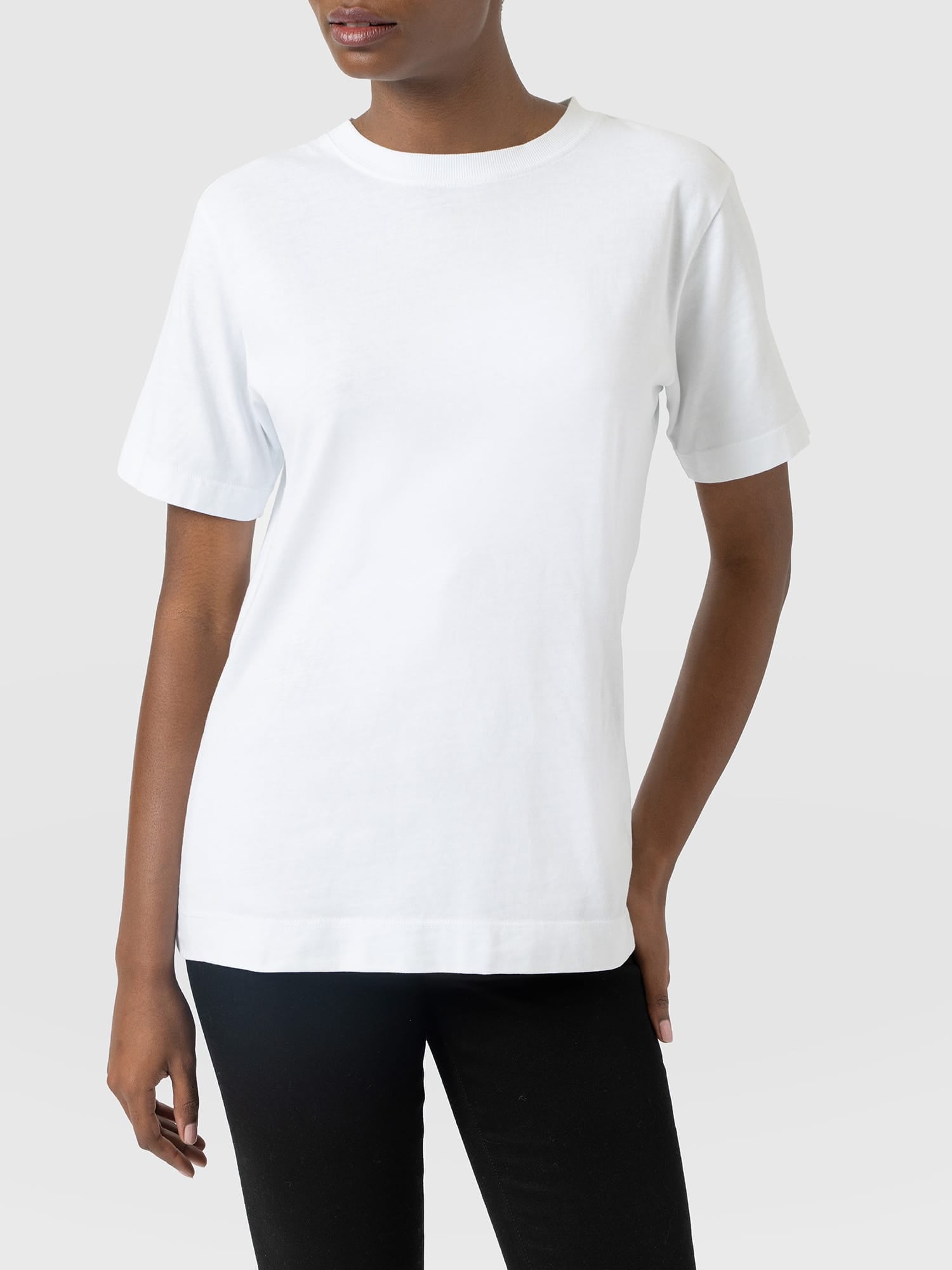 Finsbury Crew Neck Tee White - Women's T-Shirts | Saint and Sofia® USA