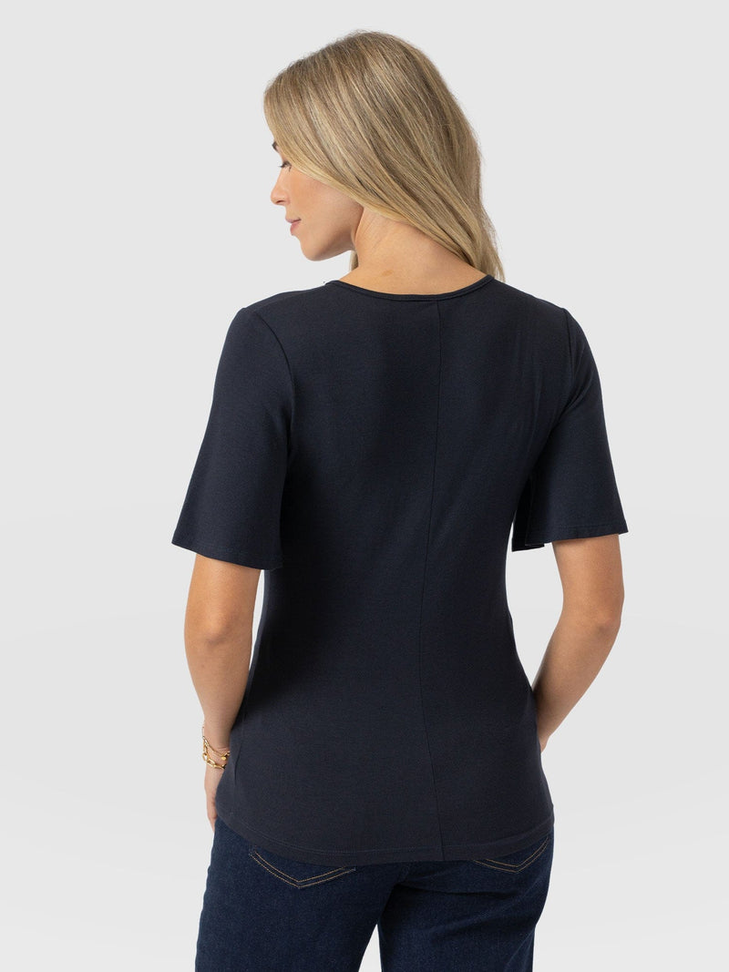 Freya Tie Tee - Navy - Women's T-shirts | Saint + Sofia® USA