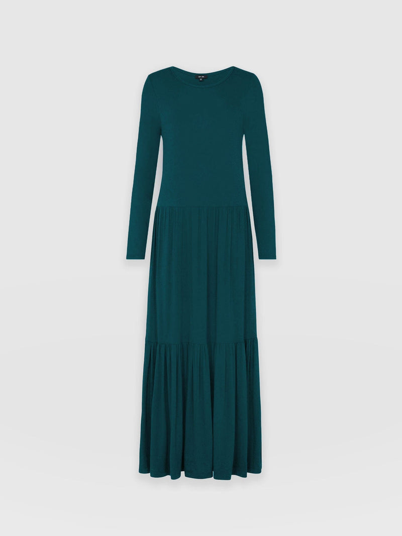 Greenwich Dress Deep Green Long Sleeve - Women's Dresses | Saint + Sofia® USA