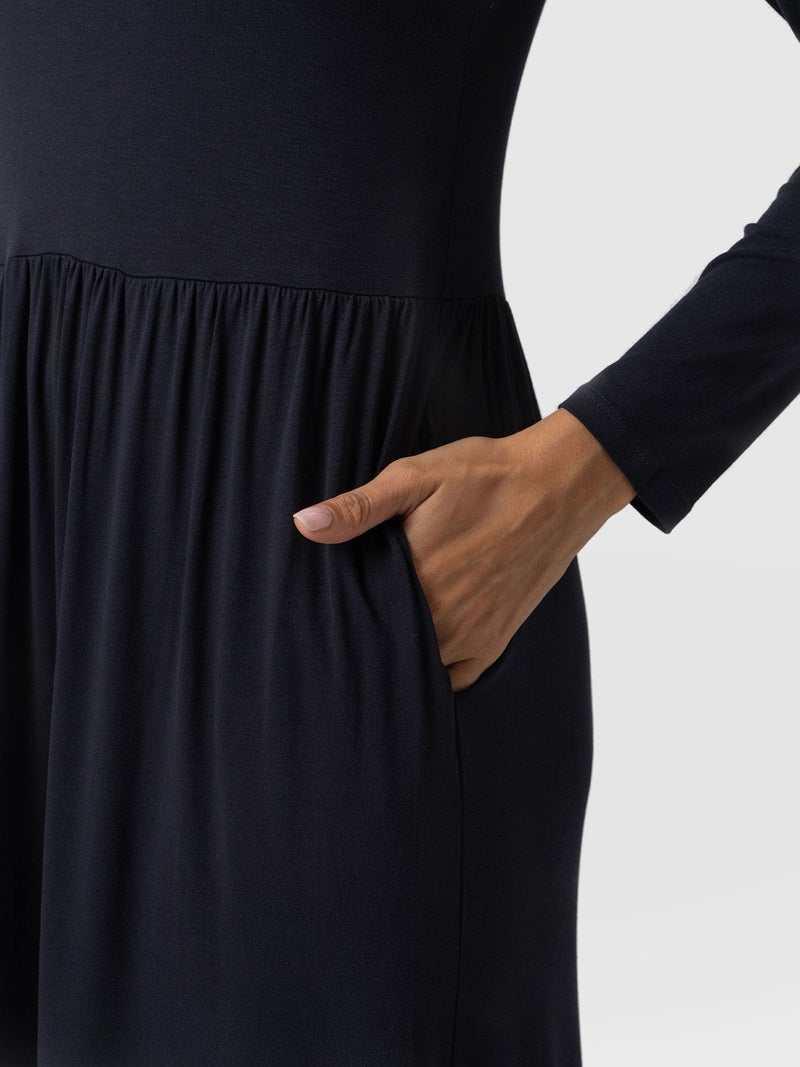 Greenwich Dress Navy Sleeves - Women's Dresses | Saint and Sofia® USA