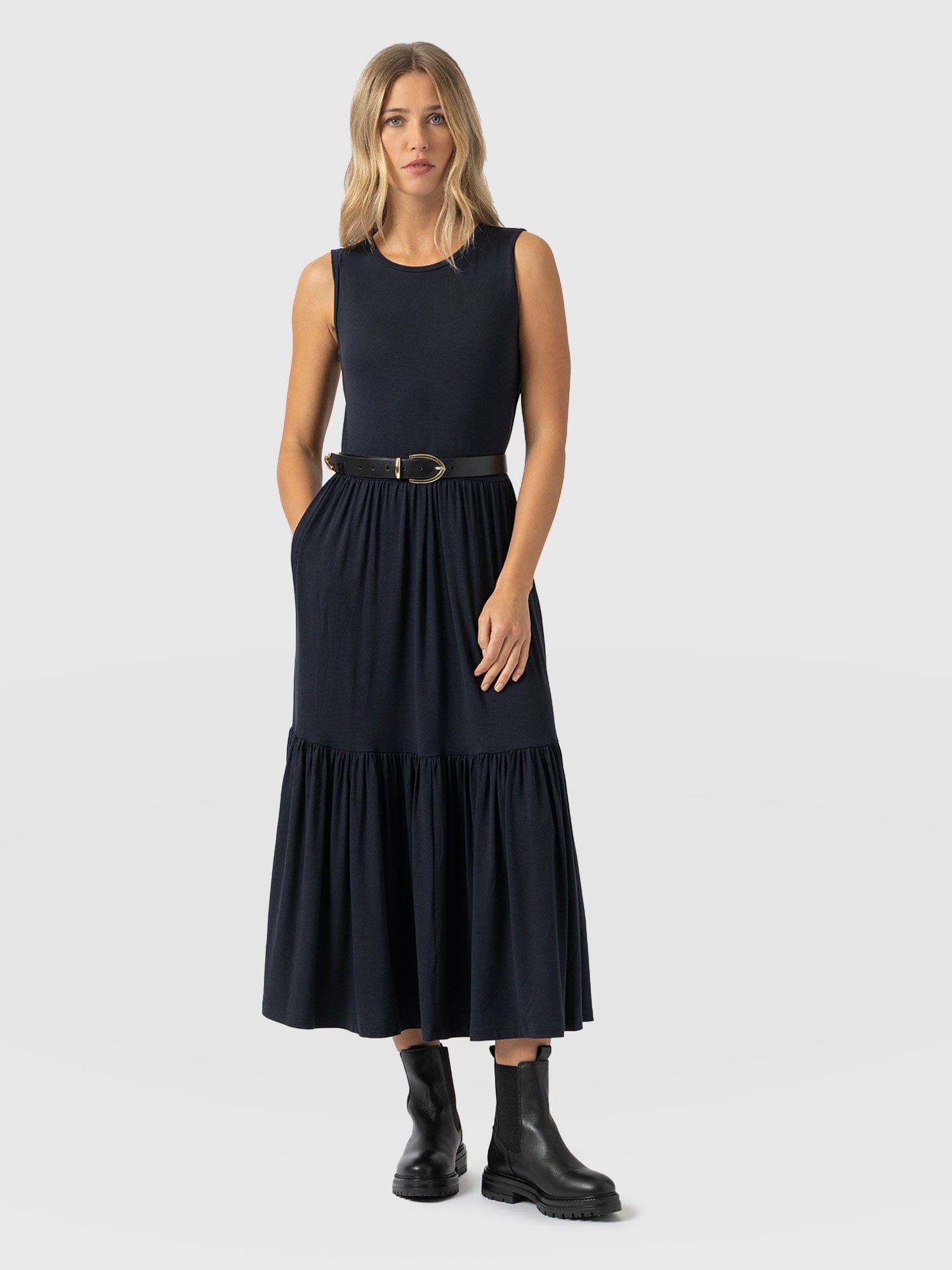 Greenwich Dress Navy - Women's Dresses | Saint + Sofia USA Greenwich Dress Navy - Women's Dresses | Saint + Sofia USA