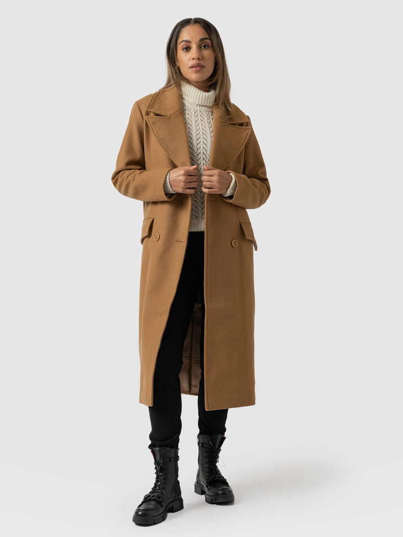 Halcyon Coat Camel - Women's Wool Coats | Saint + Sofia® USA