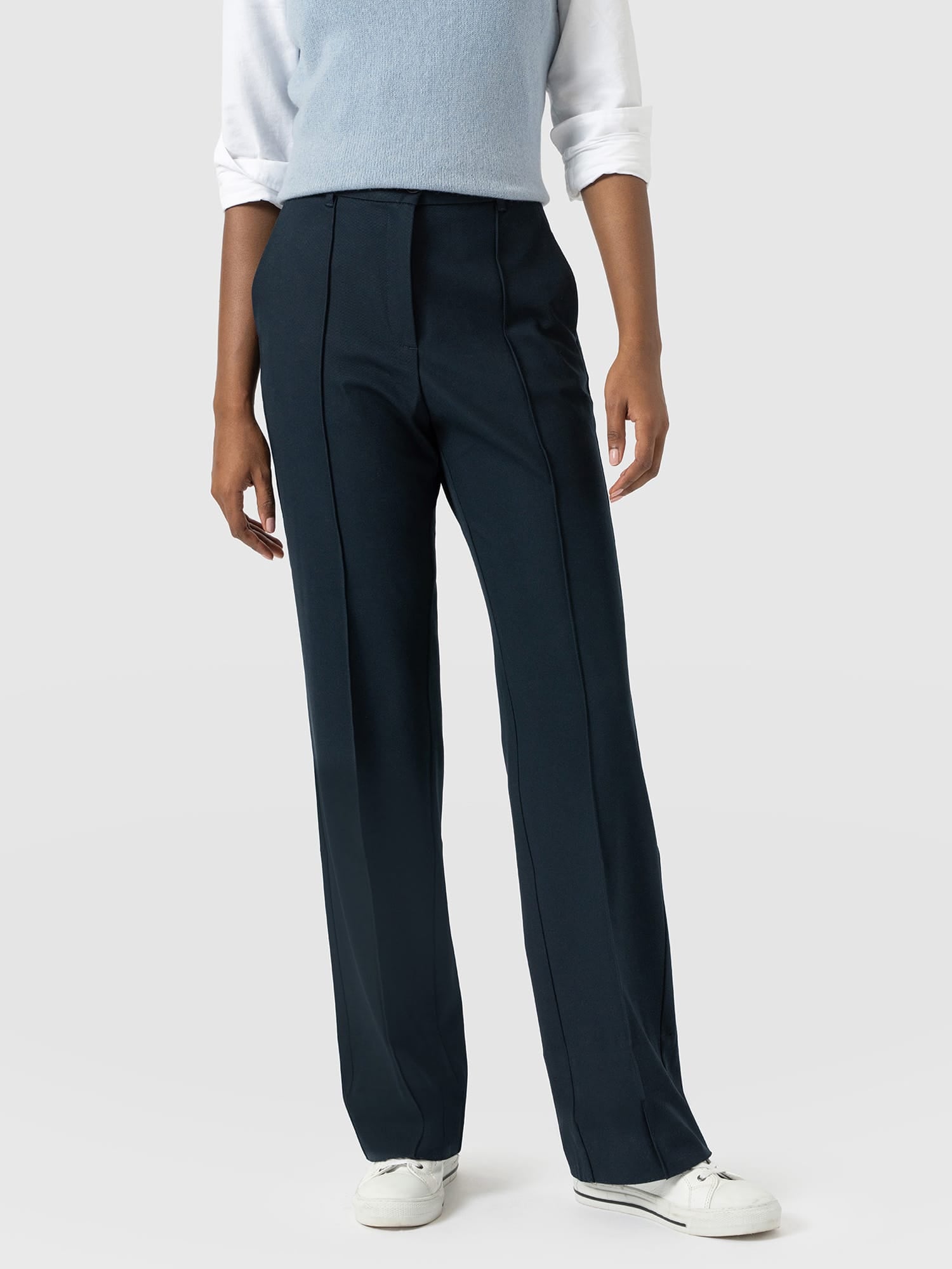 Harlow Straight Leg Pant - Navy - Women's Trousers | Saint and Sofia® USA