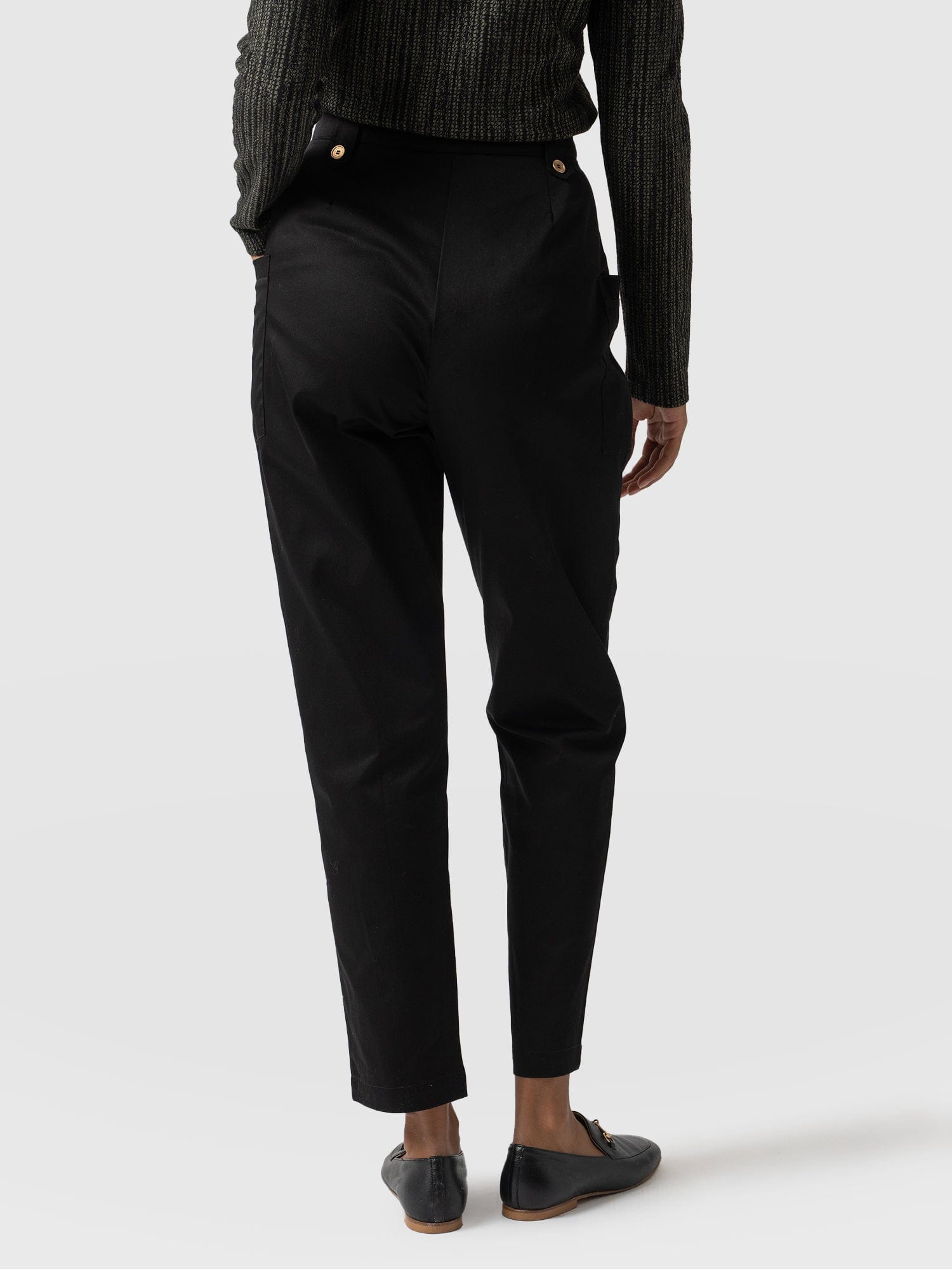 High Waisted Cargo Pant Black - Women's Pants | Saint + Sofia® USA