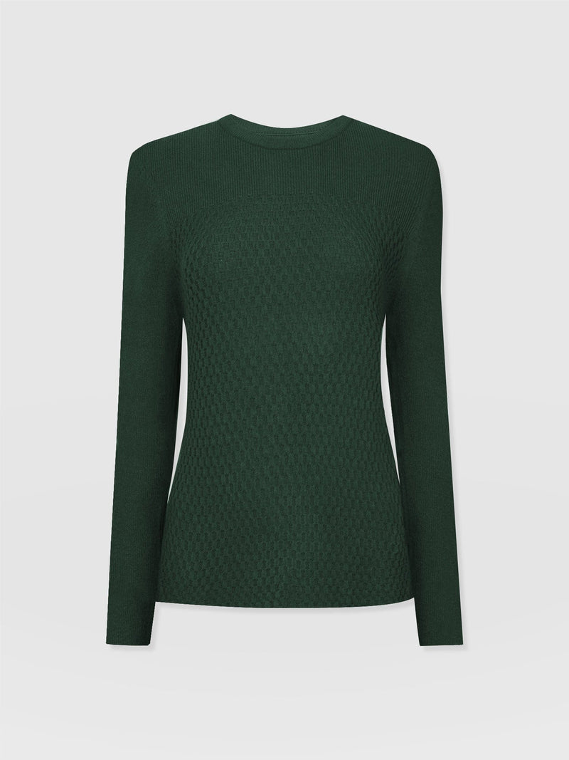 Honeycomb Rib Sweater Green - Women's Sweaters | Saint + Sofia® US
