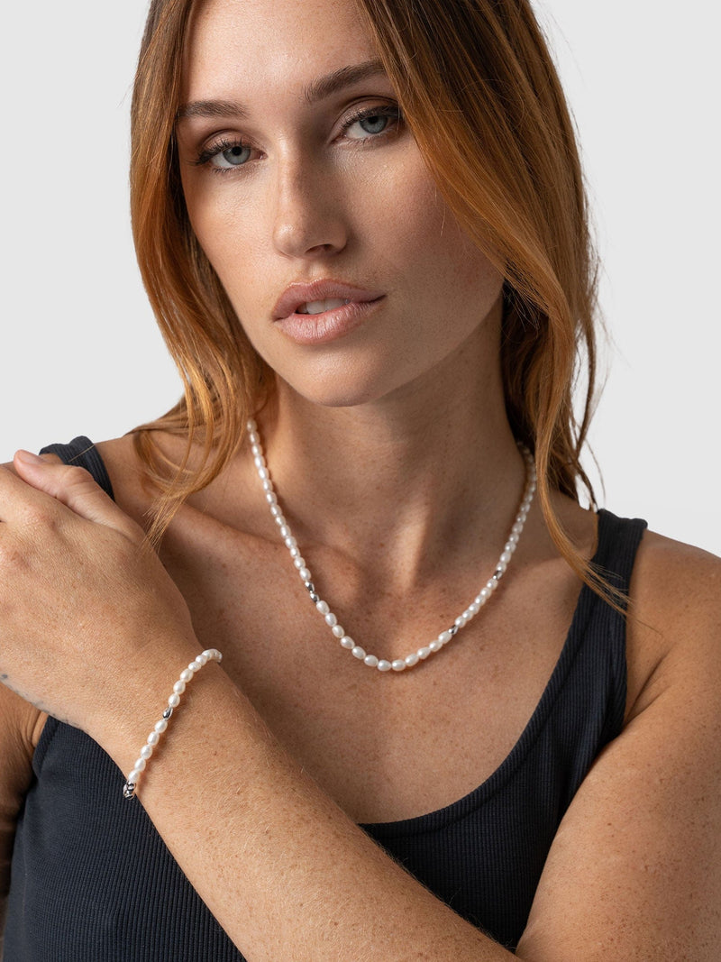 Jacqueline Pearl Bracelet Silver - Women's Jewellery | Saint + Sofia® USA