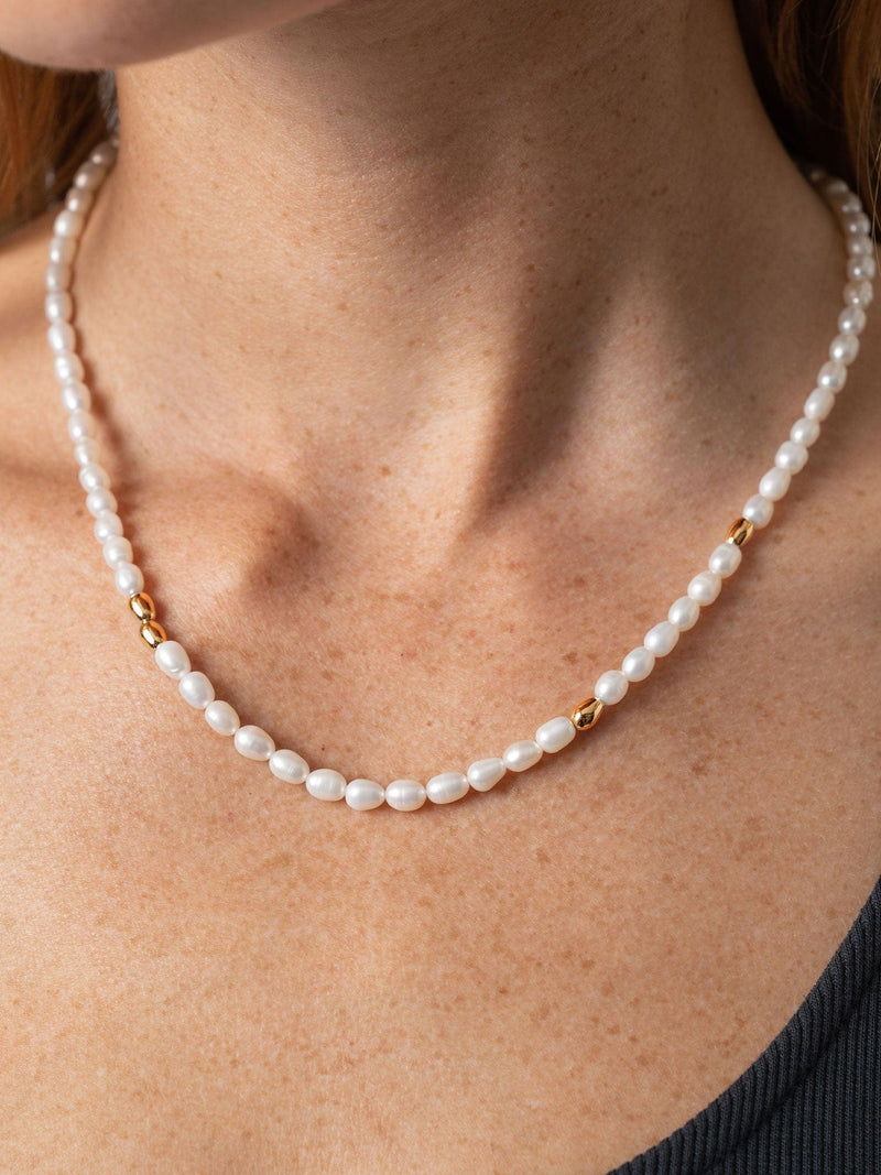 Jacqueline Pearl Necklace Gold - Women's Jewellery | Saint + Sofia® USA