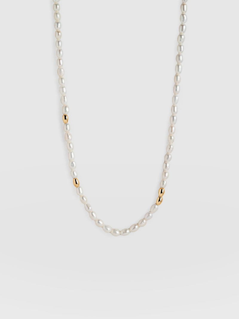 Jacqueline Pearl Necklace Gold - Women's Jewellery | Saint + Sofia® USA
