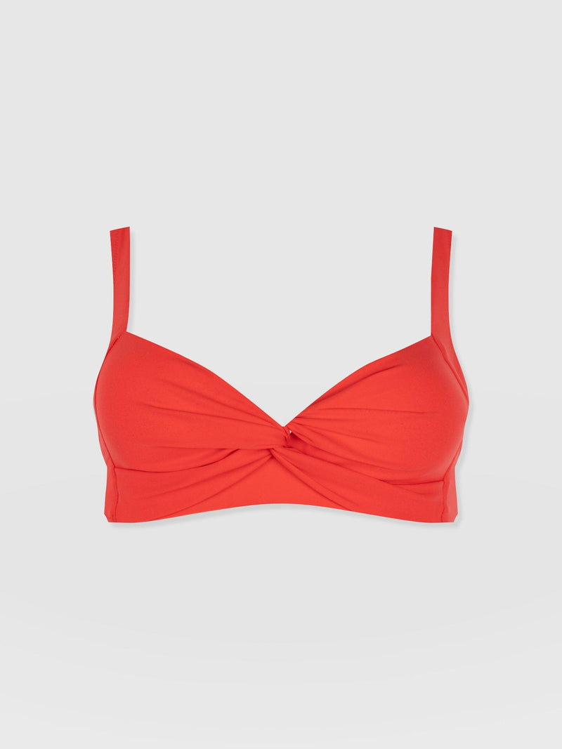 Jesse Twist Front Bikini Top - Red - Women's Swimwear | Saint + Sofia® USA