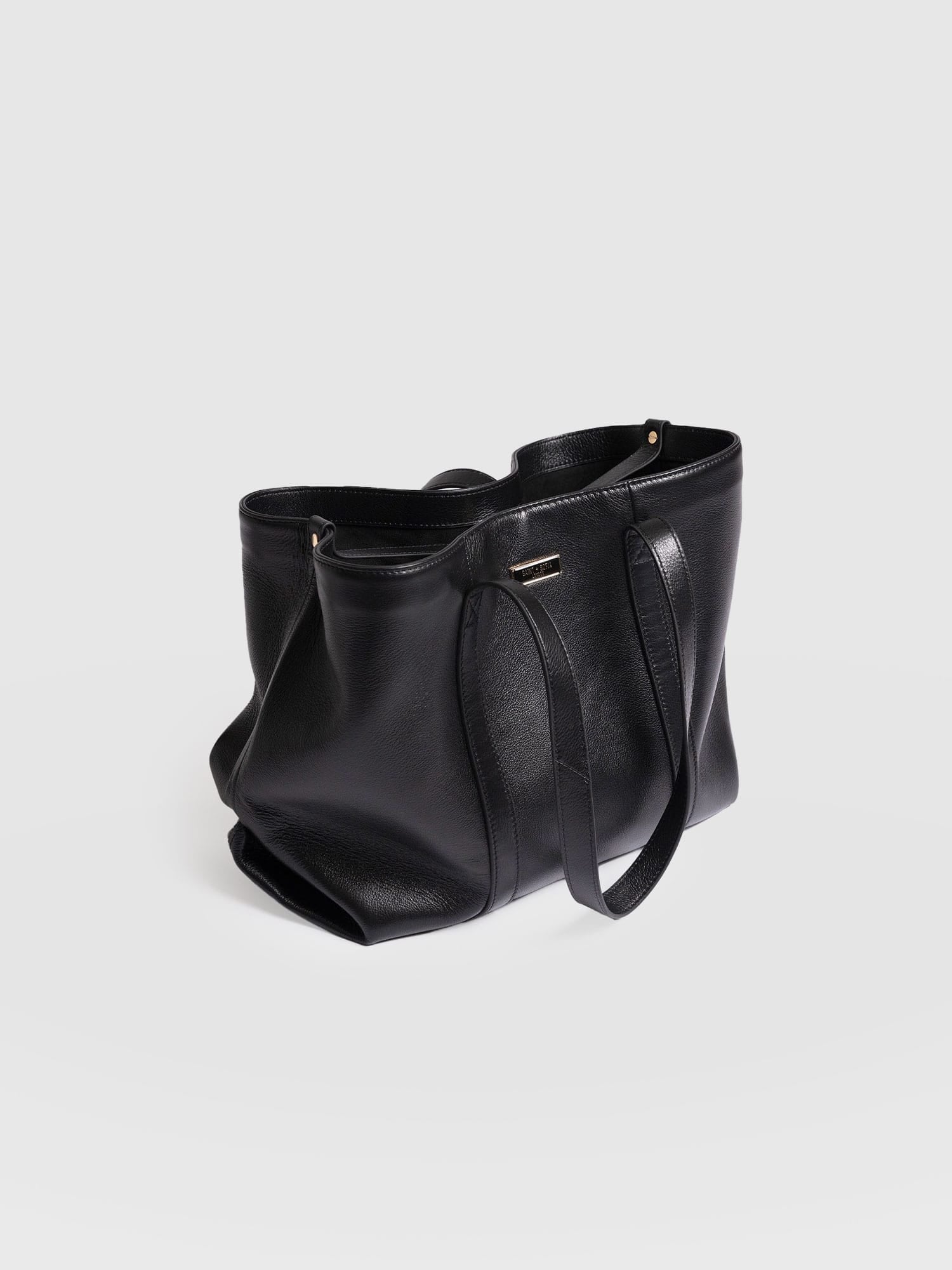 Kara Shopper Bag - Black Leather - Women's Handbags | Saint + Sofia® USA