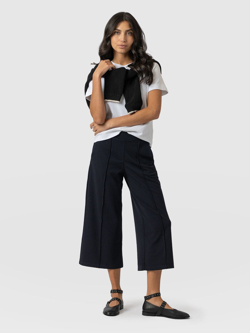 Keller Crop Pant Navy - Women's Culottes | Saint + Sofia® USA