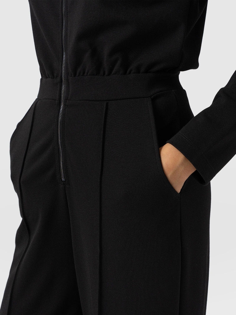 Keller Long Sleeve Jumpsuit - Black - Women's Jumpsuits | Saint + Sofia® USA