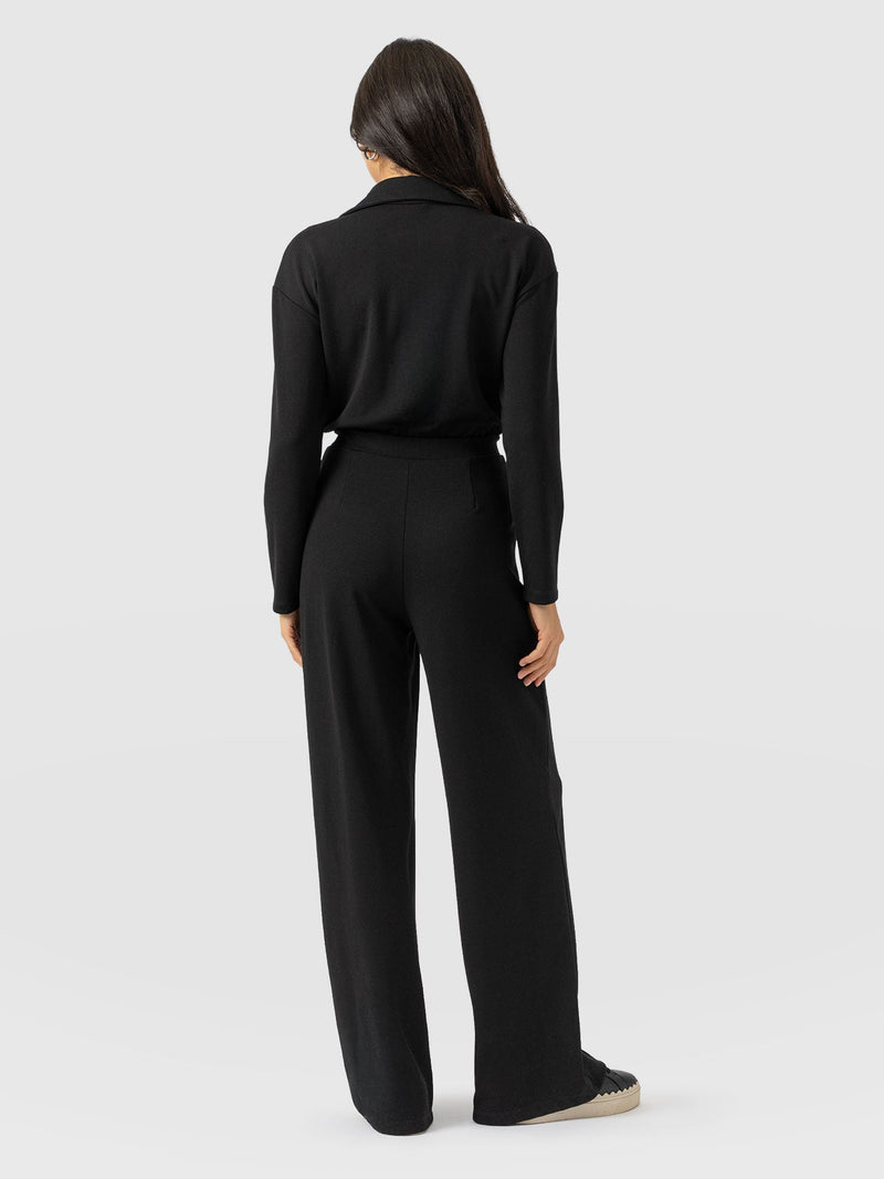 Keller Long Sleeve Jumpsuit - Black - Women's Jumpsuits | Saint + Sofia® USA