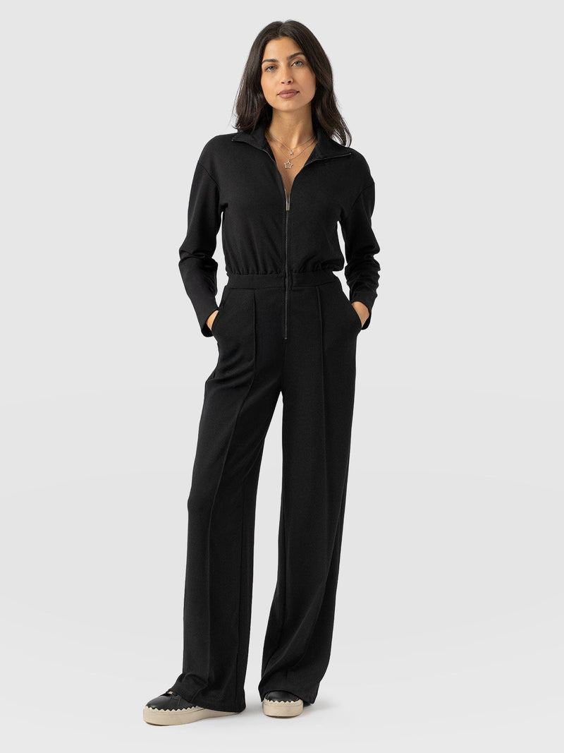 Keller Long Sleeve Jumpsuit - Black - Women's Jumpsuits | Saint + Sofia® USA