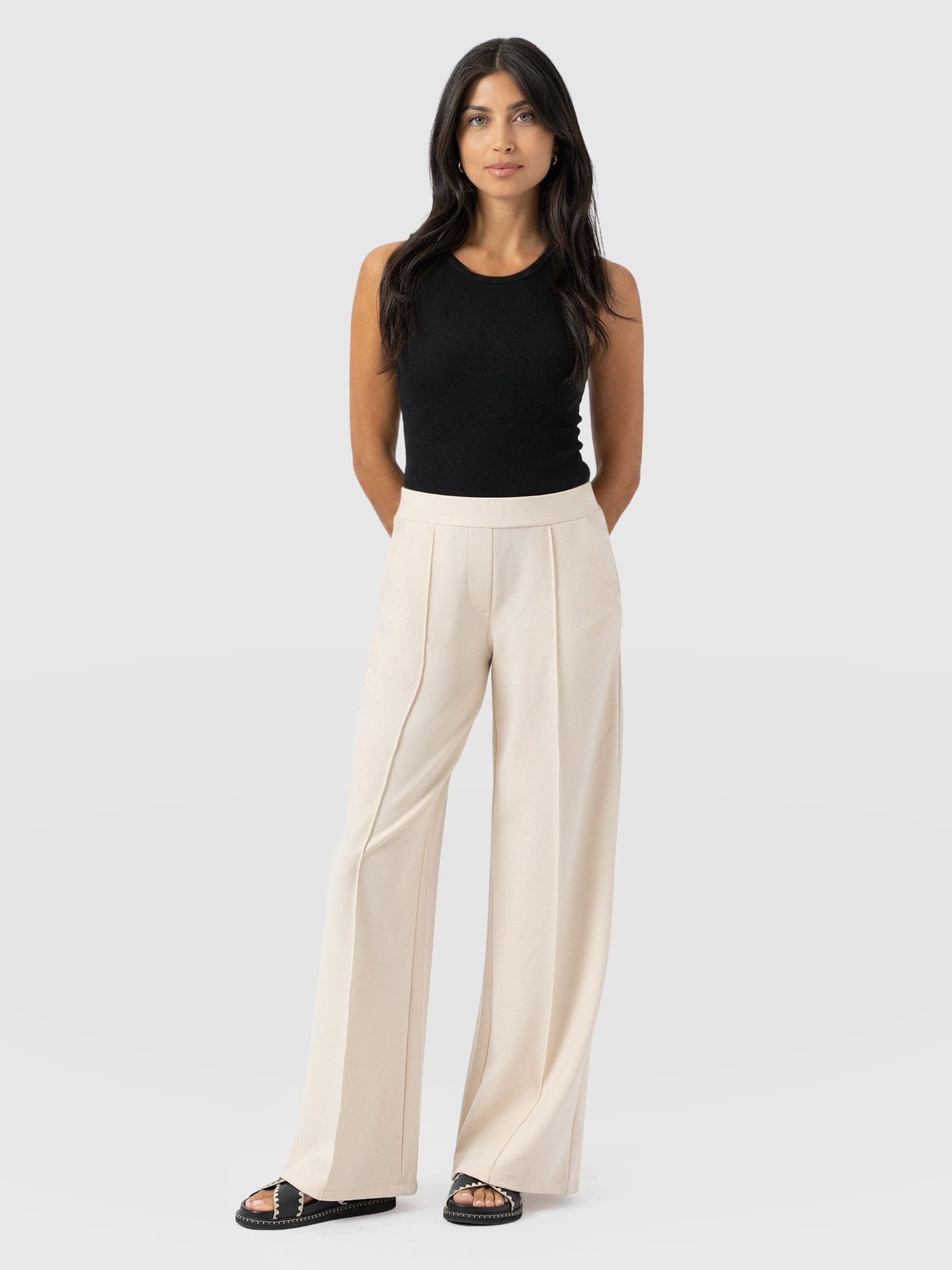 Keller Wide Leg Pant - Cream - Women's Pants | Saint + Sofia® USA
