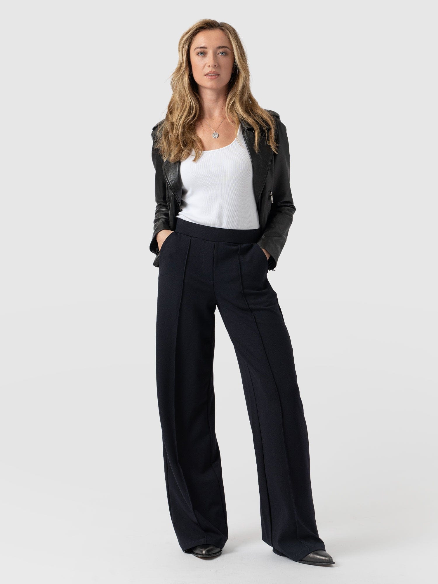 Keller Wide Leg Pant - Cream Boucle