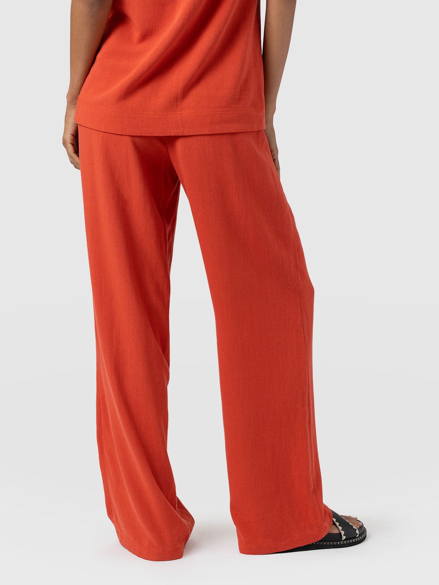 Corinne Wide Leg Linen Pant - Burnt Orange - Women's Trousers | Saint + Sofia® USA