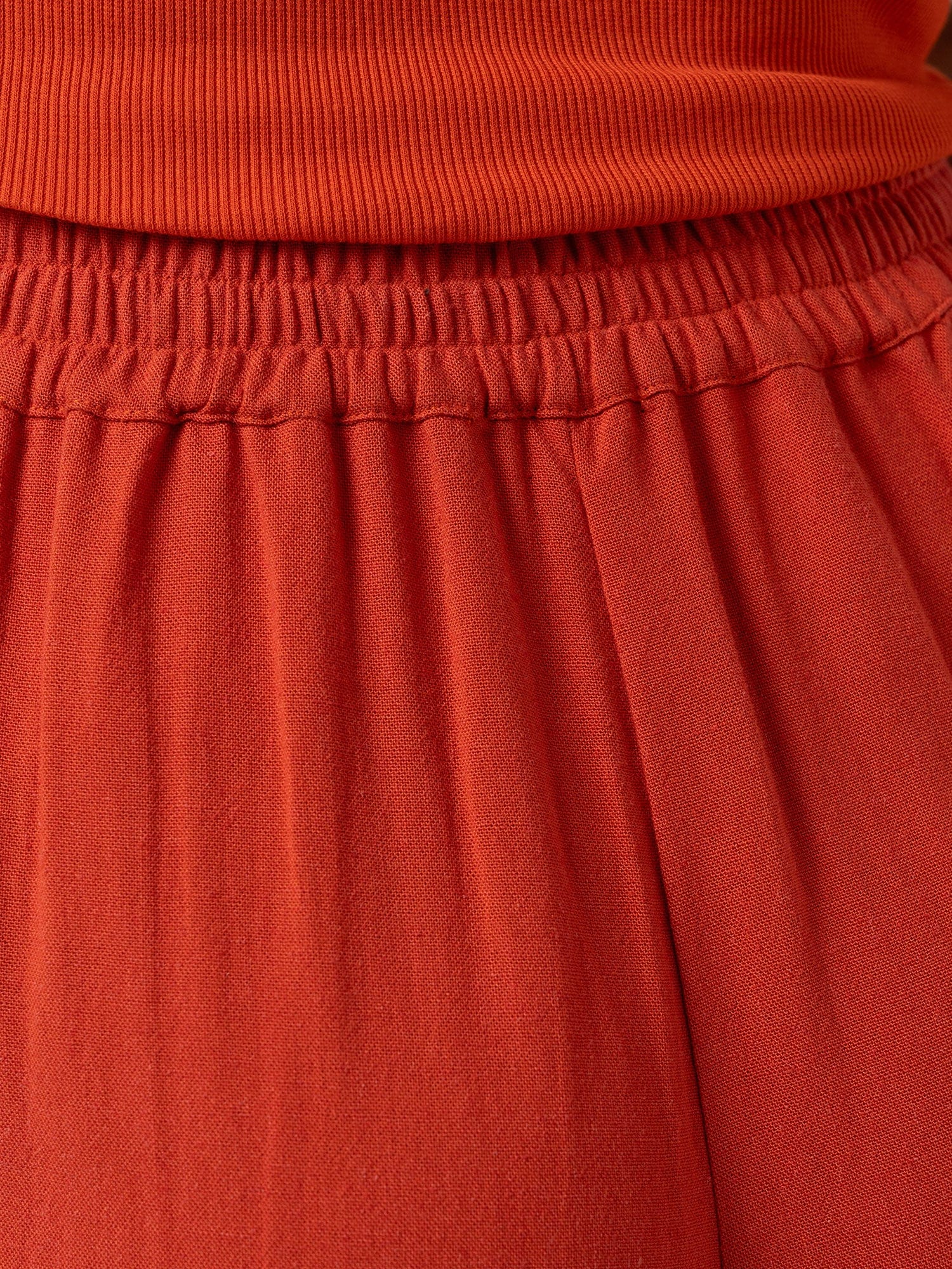 Corinne Wide Leg Linen Pant - Burnt Orange - Women's Trousers | Saint + Sofia® USA