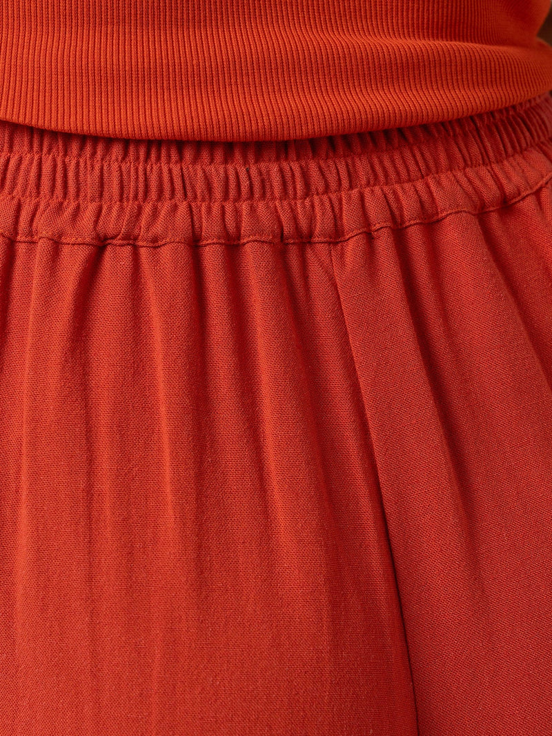 Corinne Wide Leg Linen Pant - Burnt Orange - Women's Trousers | Saint + Sofia® USA