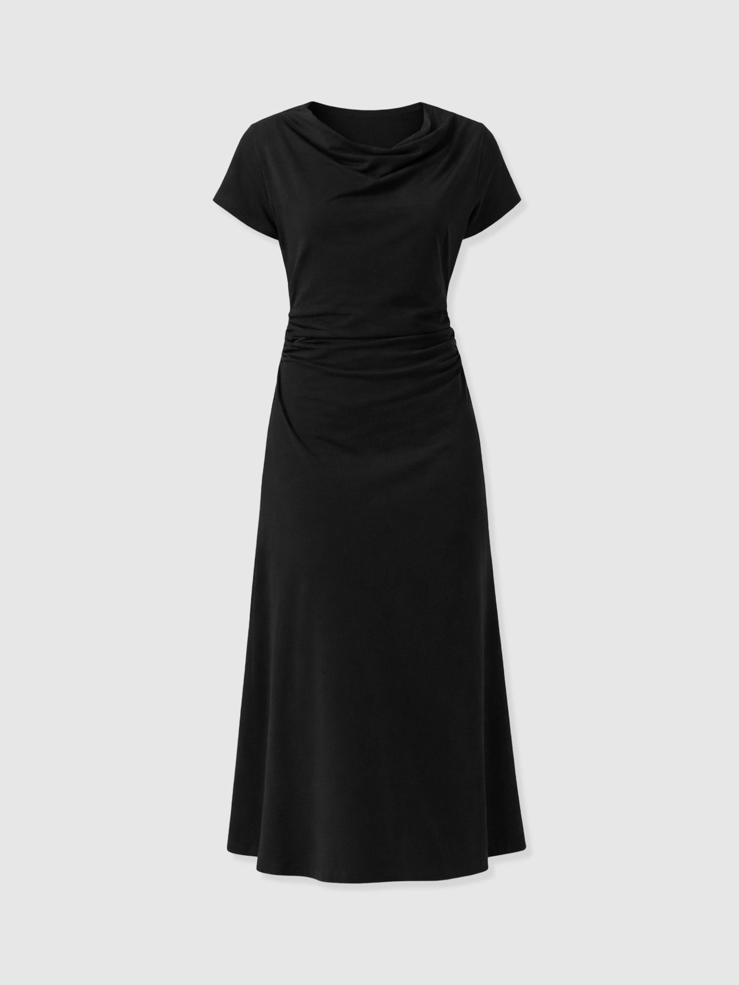 Laurie Cowl Neck Dress - Black - Women's Dresses | Saint + Sofia® USA