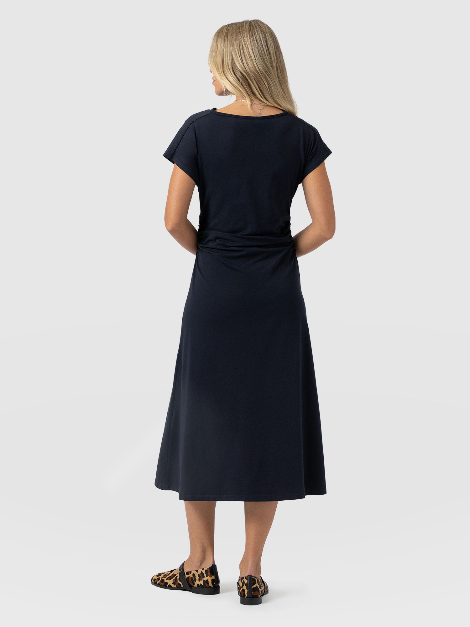 Laurie Cowl Neck Dress - Navy - Women's Dresses | Saint and Sofia® USA