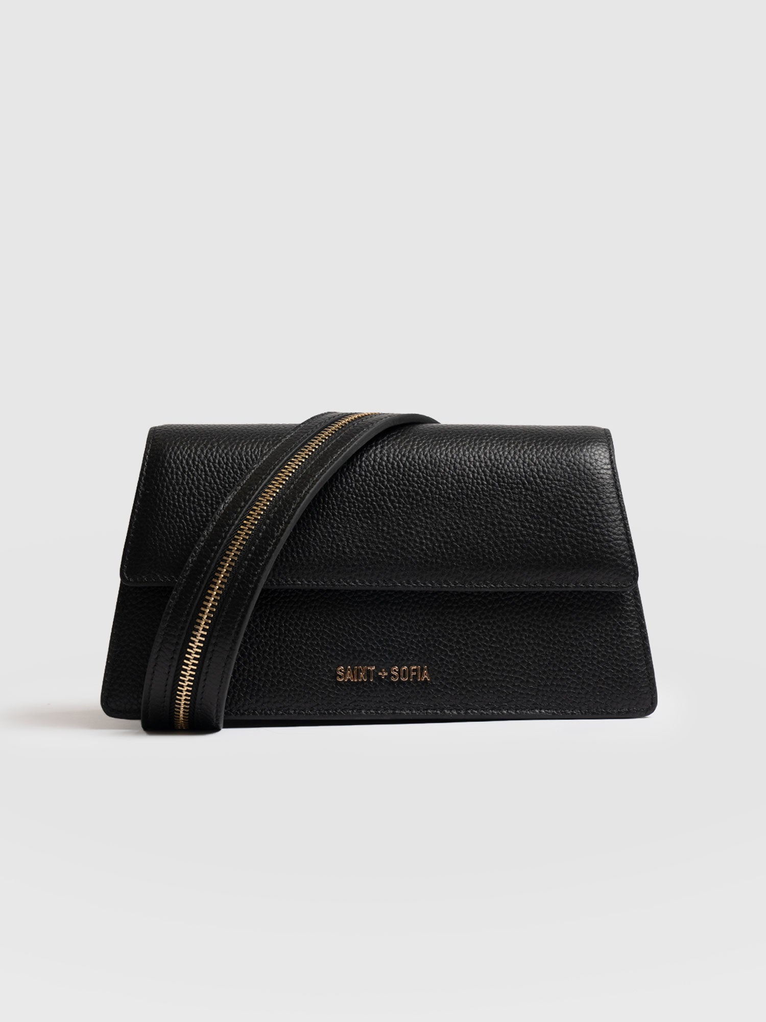 Lennox Half Flap Bag - Black - Women's Handbags | Saint + Sofia® USA