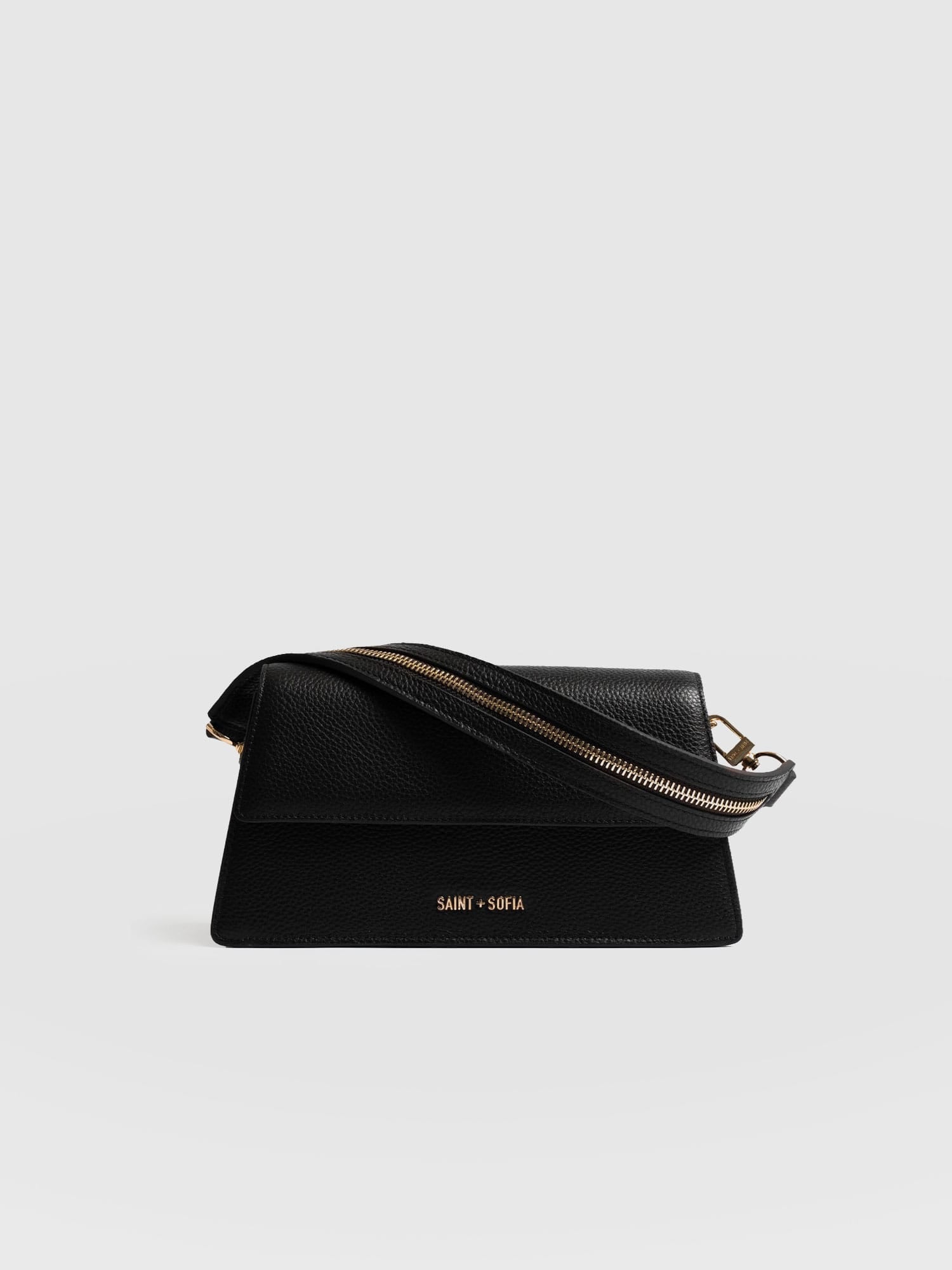 Lennox Half Flap Bag - Black - Women's Handbags | Saint + Sofia® USA