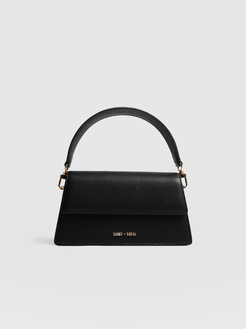 Lennox Half Flap Bag - Black - Women's Handbags | Saint + Sofia® USA