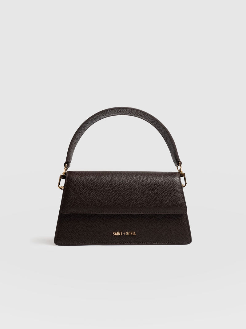Lennox Half Flap Bag - Chocolate - Women's Handbags | Saint + Sofia® USA