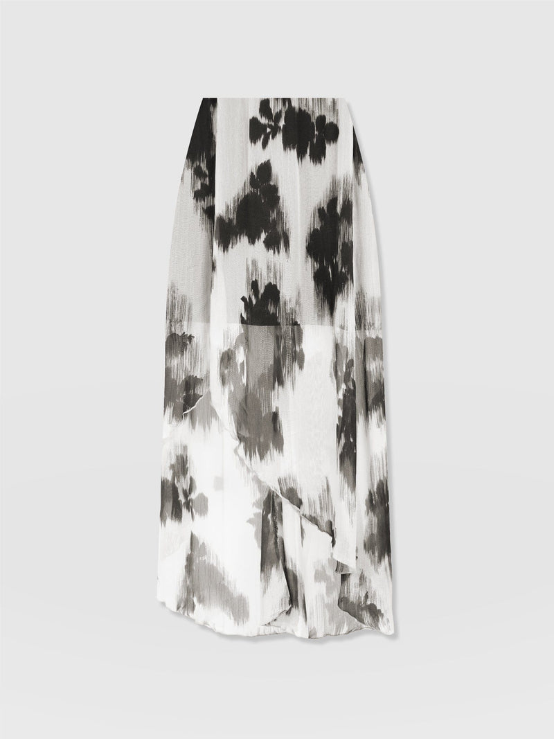 Lexi High Low Skirt - White Fade Floral - Women's Skirts | Saint + Sofia® USA