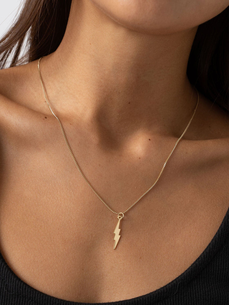 Lightning Bolt Pendant Necklace Gold - Women's Necklaces | Saint + Sofia® USA