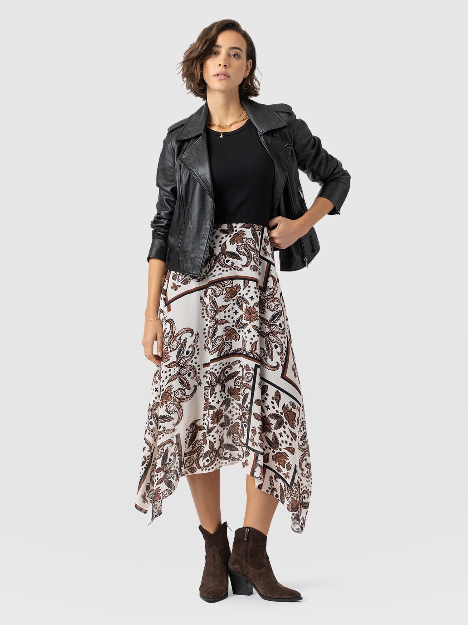 Lila Hanky Hem Dress - Cream Paisley - Women's Dresses | Saint + Sofia? USA