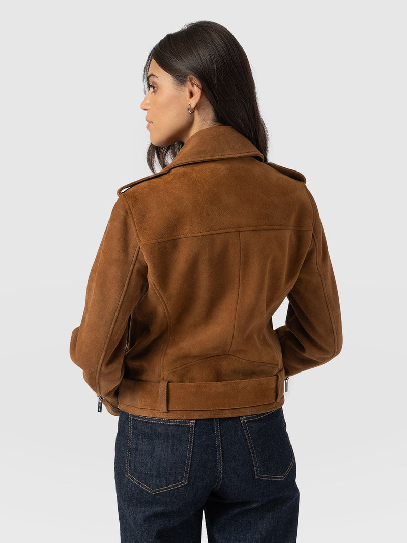 Luther Suede Jacket - Camel - Women's Leather Jacket | Saint + Sofia® US