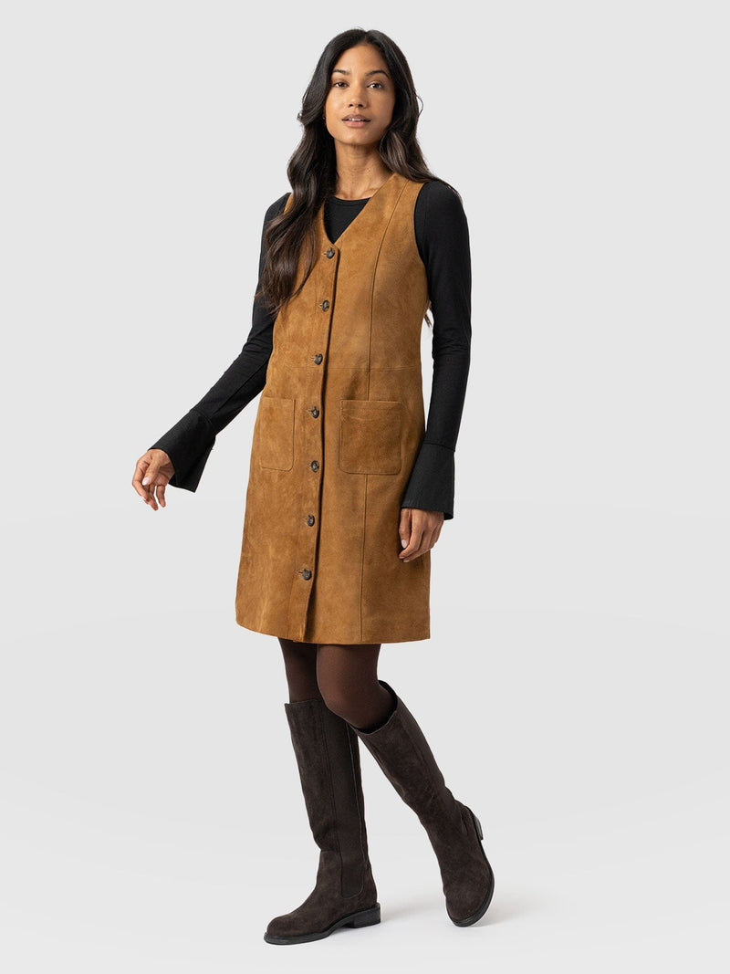 Luther Suede Mini Dress - Camel - Women's Dresses | Saint + Sofia® US
