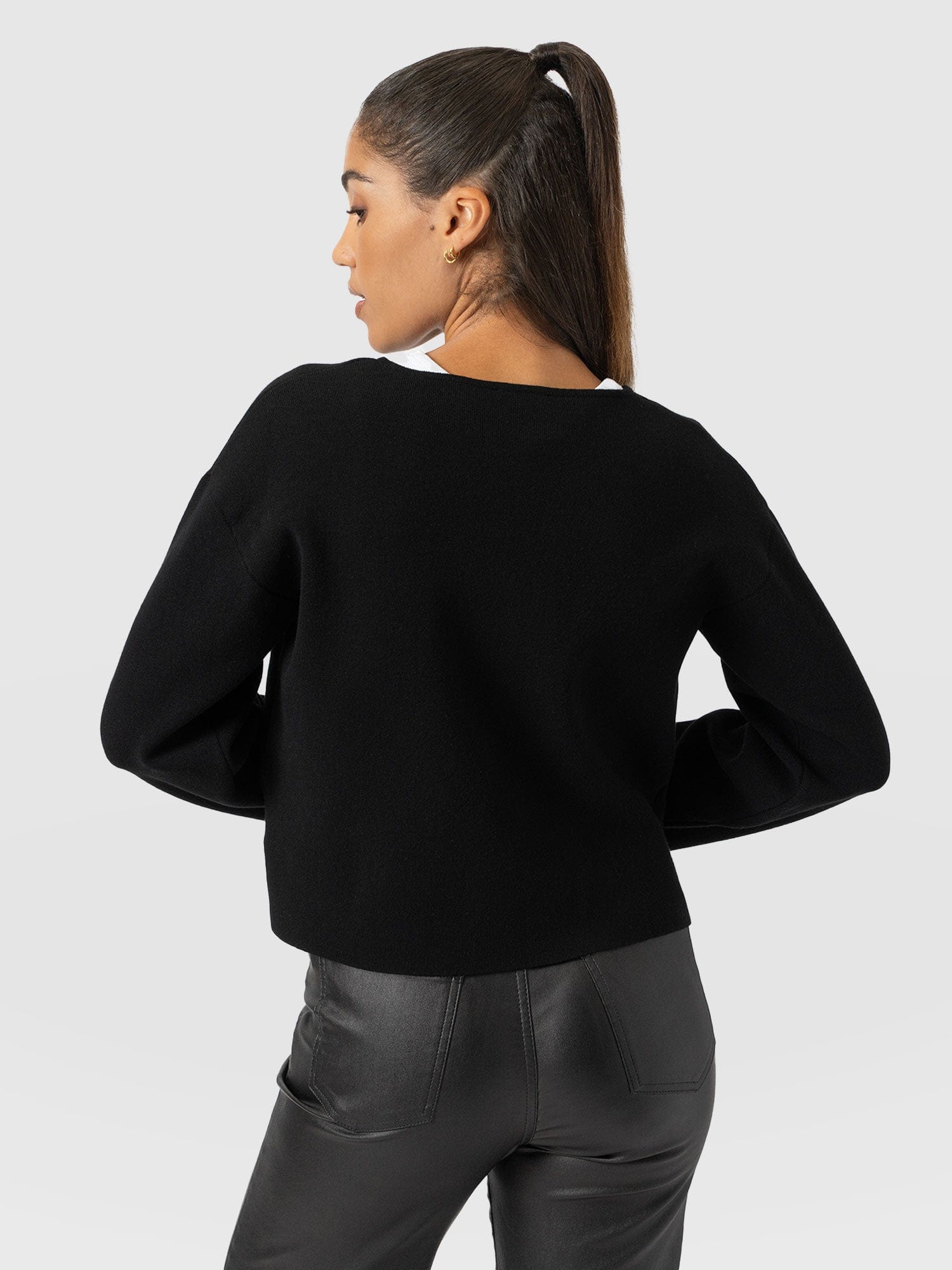 Maeva Knit Jacket - Black - Women's Jackets | Saint and Sofia® USA