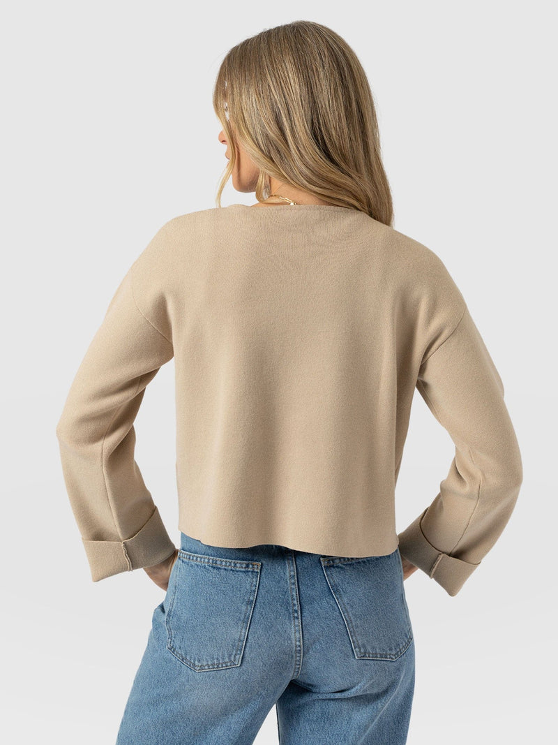 Maeva Knit Jacket Cream - Women's Wool Jacket | Saint + Sofia® US