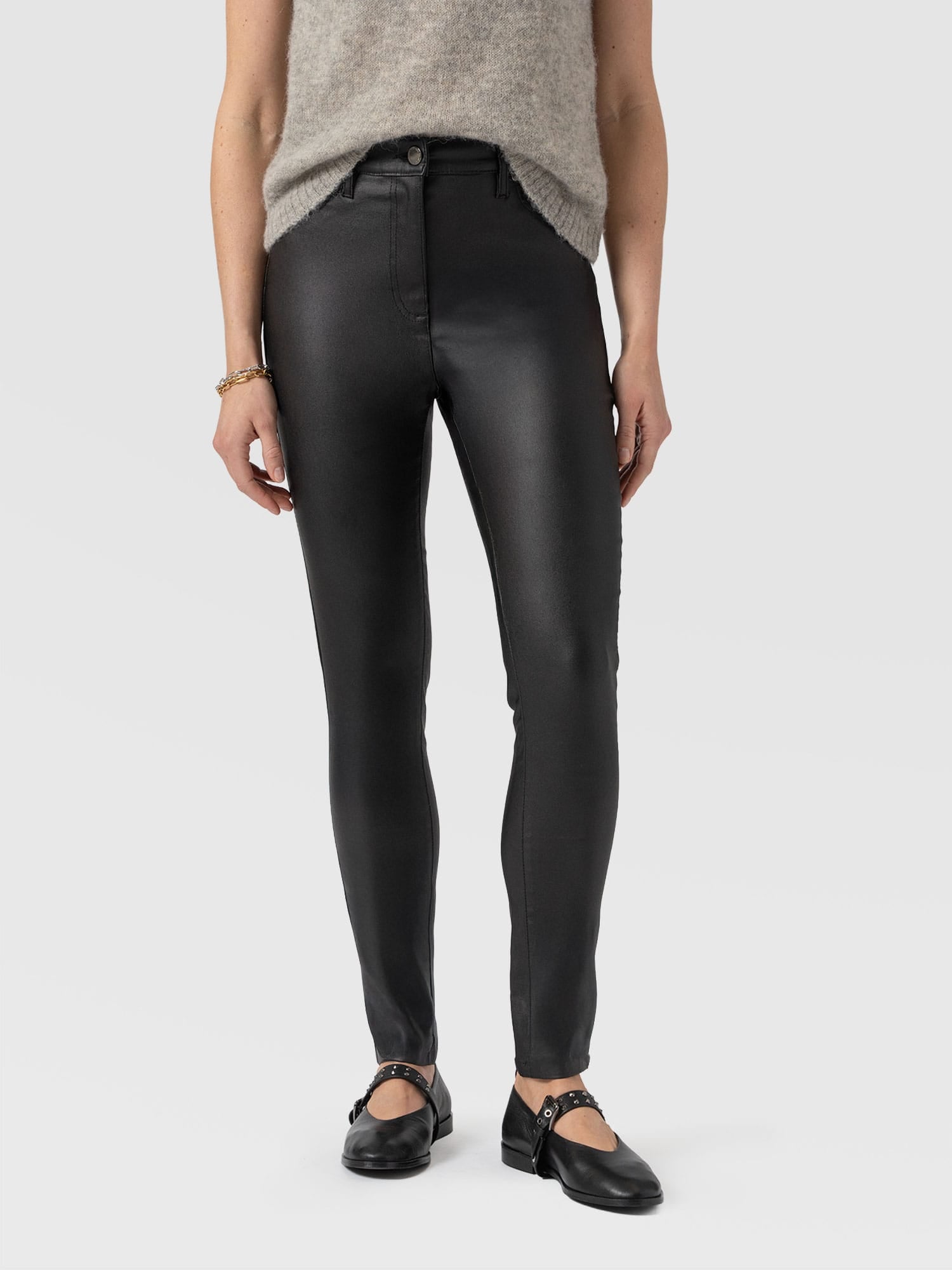 Maeva Skinny Pant Black Coated - Women's Pants | Saint + Sofia® US