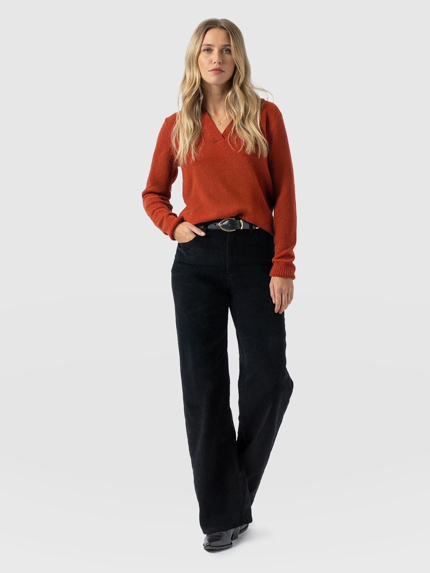 Maeve Wide Leg Pant - Black Cord - Women's Pants | Saint + Sofia® USA
