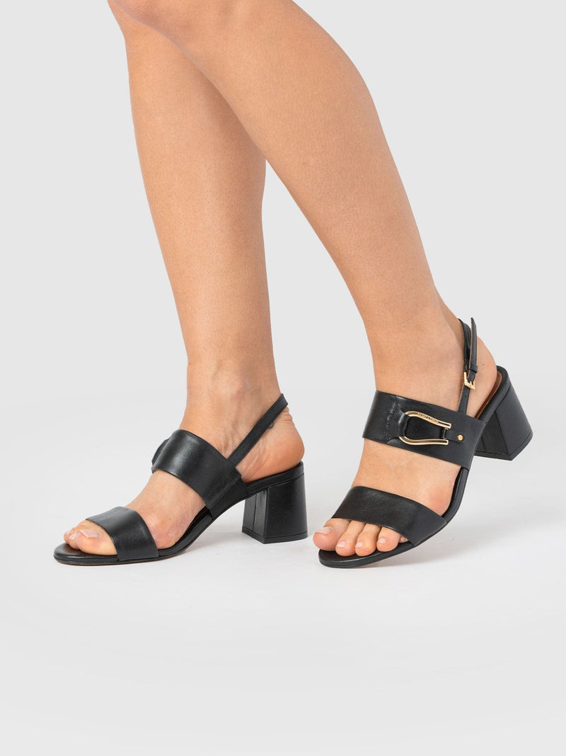 Maida Block Heeled Mules - Black - Women's Shoes | Saint + Sofia® USA