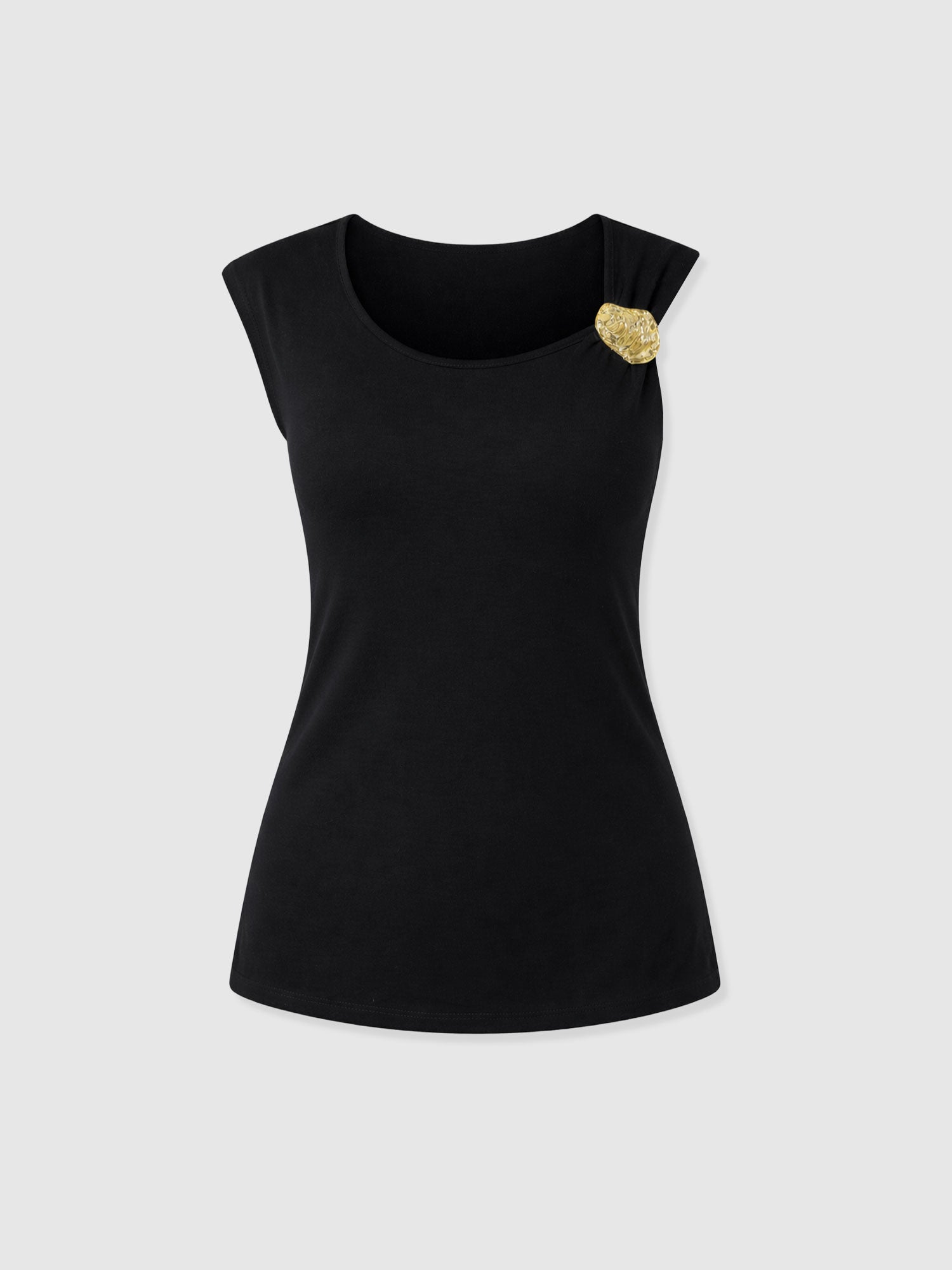Mia Asymmetric Tee - Black - Women's T-shirts | Saint + Sofia® USA