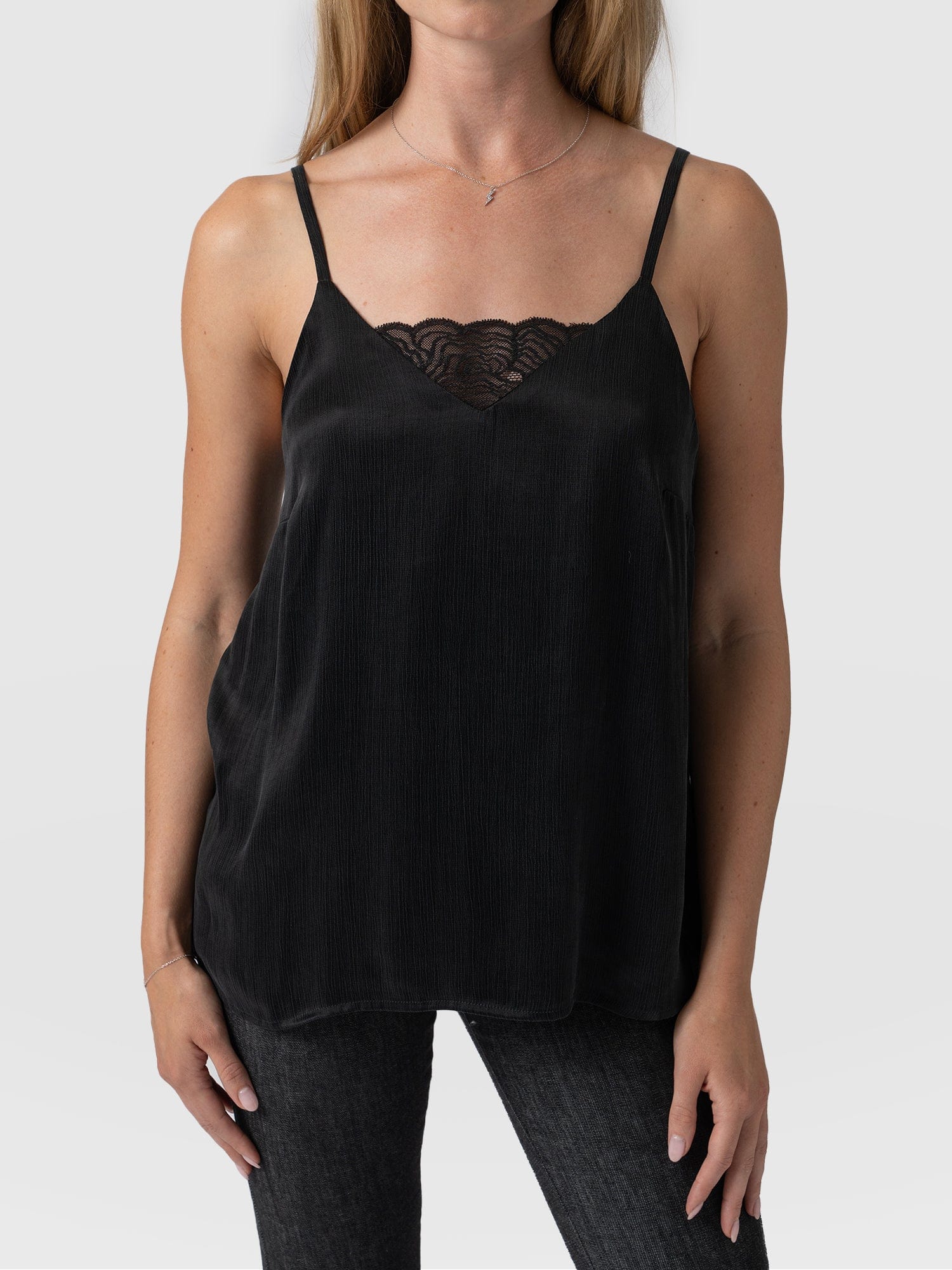 Mia Lace Cami Black - Women's Cami | Saint + Sofia® USA