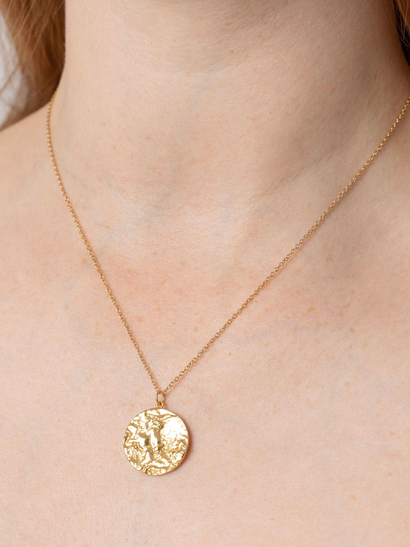 Molten Disc Charm Necklace Gold - Women's Jewellery | Saint + Sofia® USA