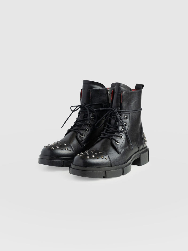 Noho Studded Boot Black - Women's Leather Boots | Saint + Sofia® US