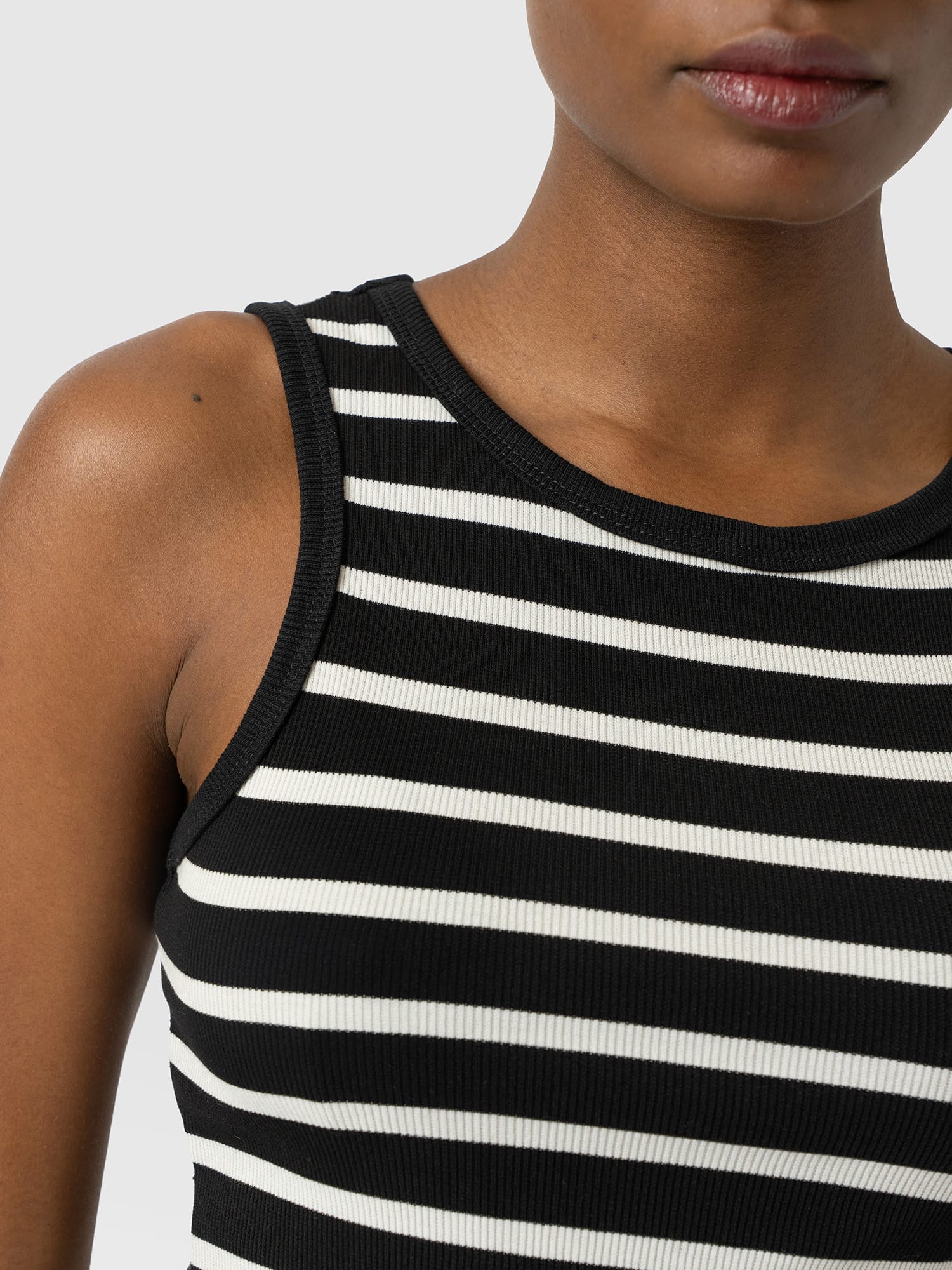 Nova Racer Vest - Black & White Stripe - Women's T-shirts | Saint and Sofia® USA